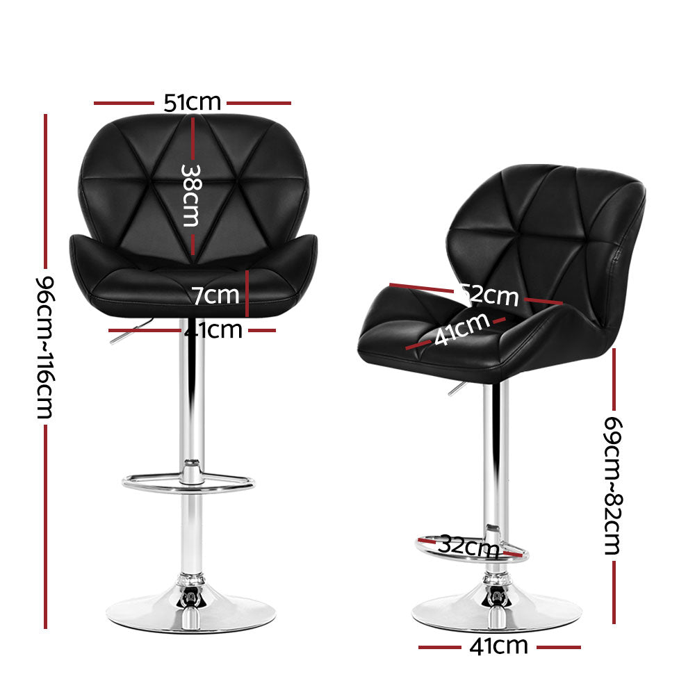 Artiss Adjustable Gas Lift Padded Leather Bar Stools