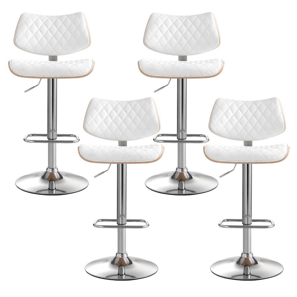 Elegant PU Leather Bar Stools with Gas Lift