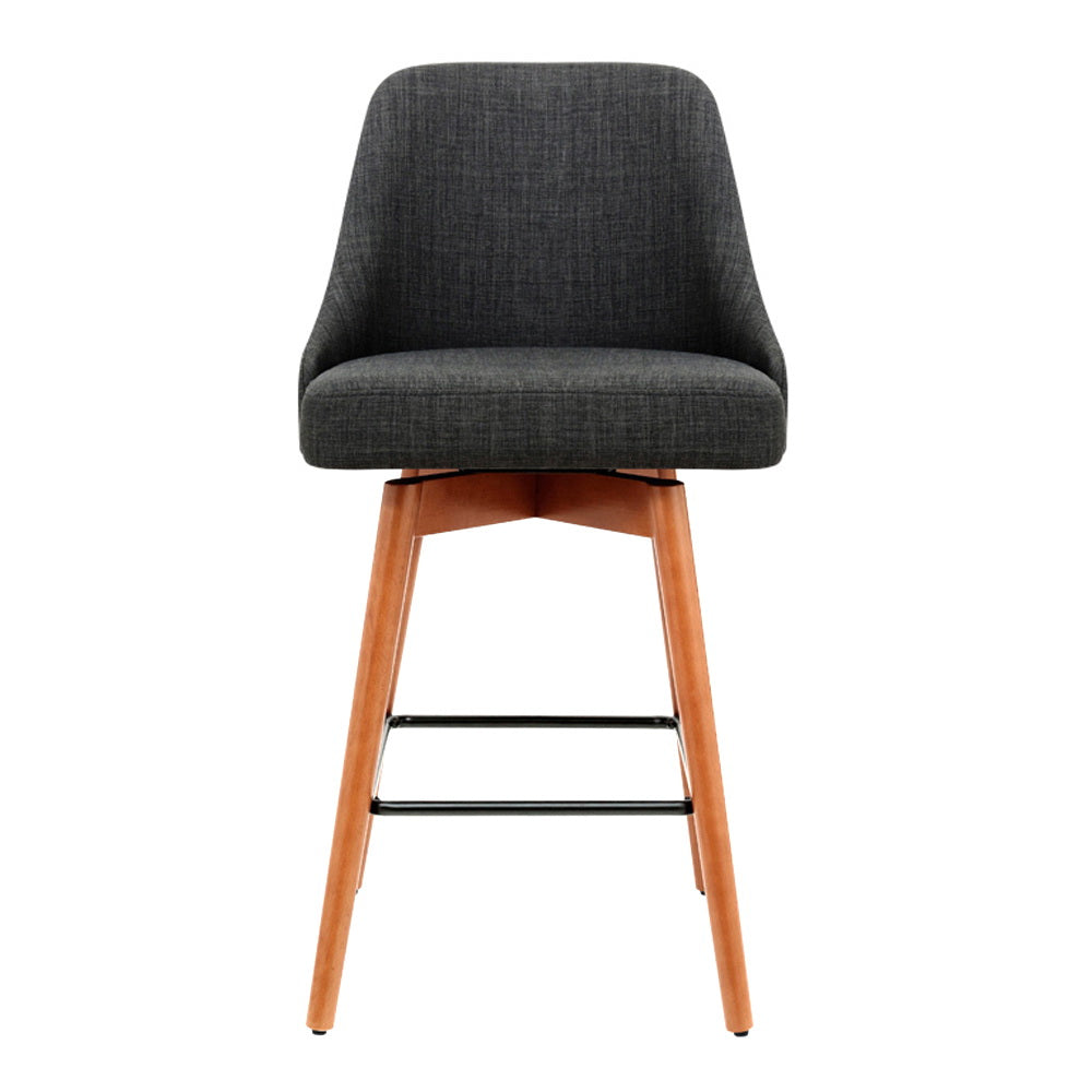 Artiss Swivel Bar Stools with Wooden Legs
