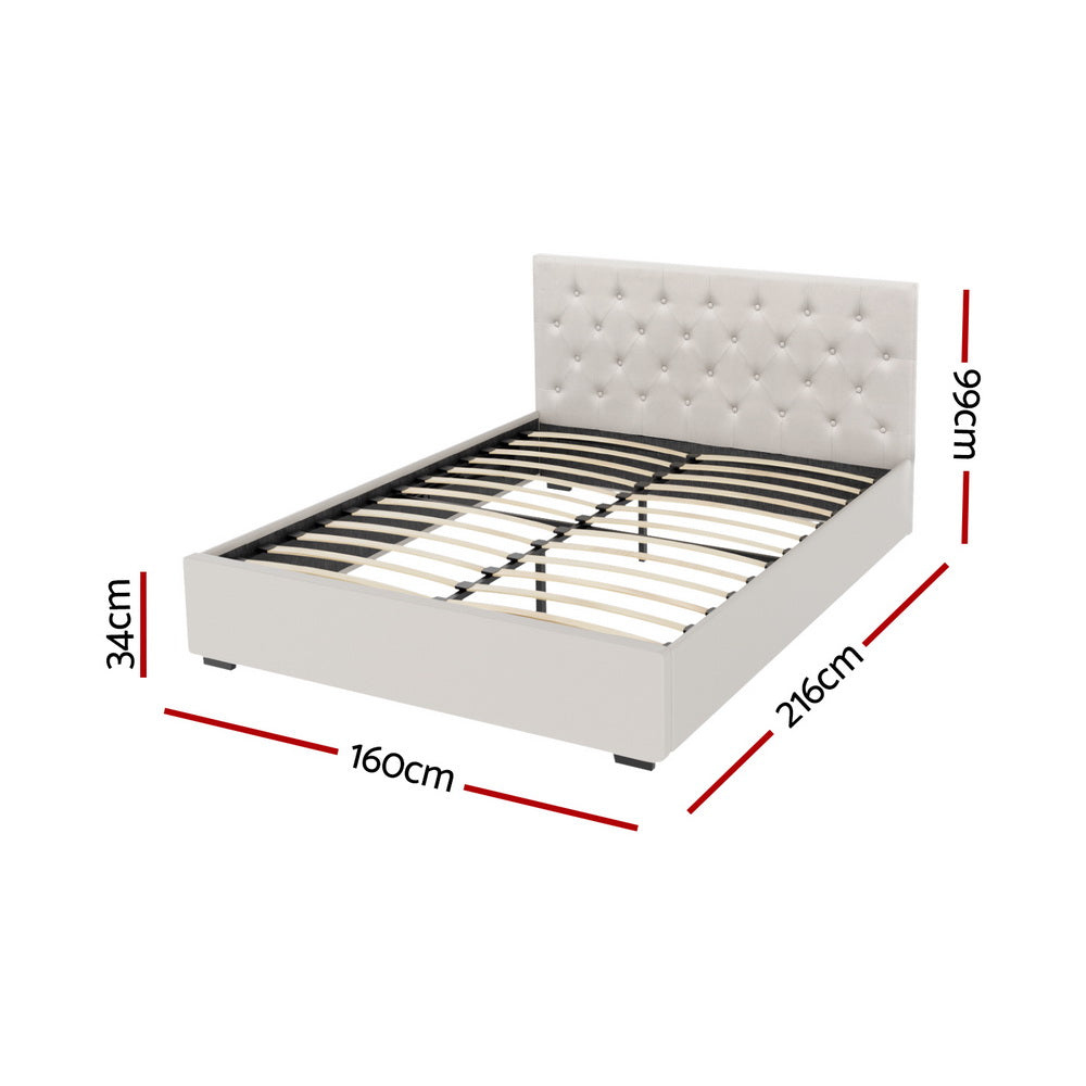 Artiss Vila Queen Gas Lift Bed Frame