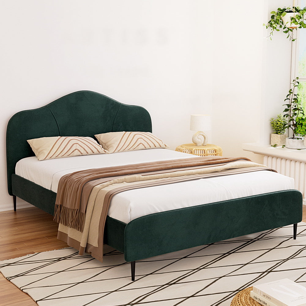 Artiss Olan Velvet Queen Bed Frame