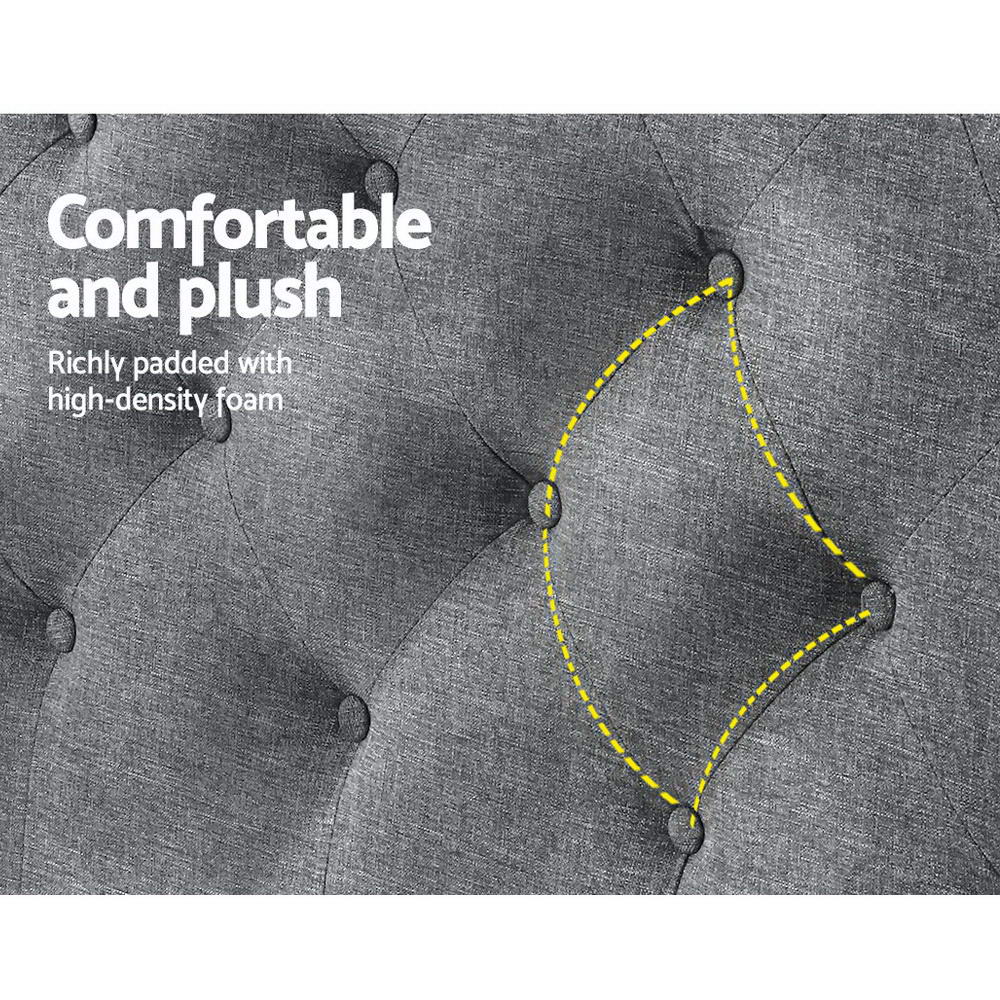 Artiss Bed Head Headboard Queen Size Fabric - CAPPI Grey