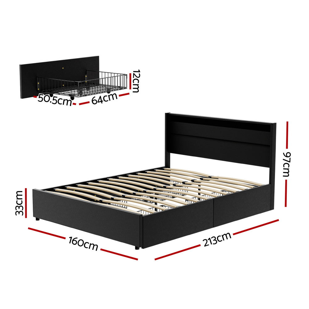 Artiss Dunn Queen Size LED Bed Frame