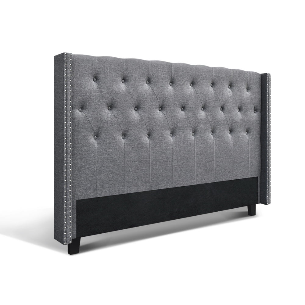 Artiss Bed Head Headboard King Size Fabric - LUCA Grey