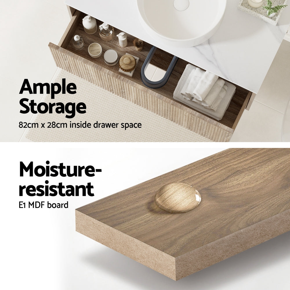 Cefito Oak Wall-Hung Vanity Unit 915mm