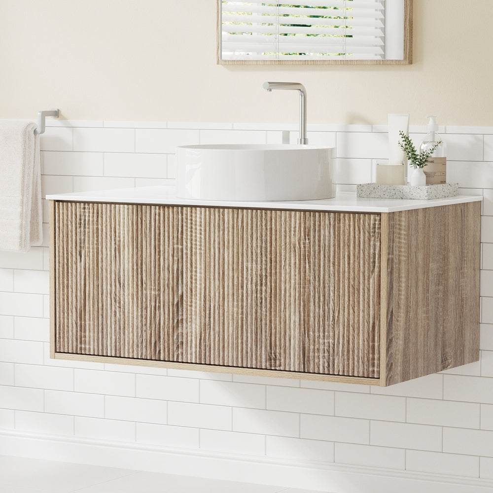 Cefito Oak Wall-Hung Vanity Unit 915mm