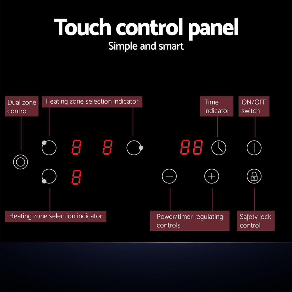 Electric Ceramic Cooktop 60cm 4 Burner Touch Control