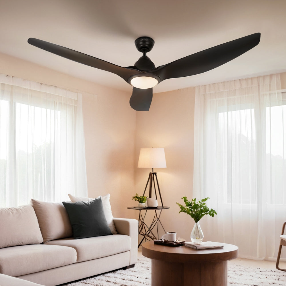 Devanti 64 Inch Black Ceiling Fan with Light