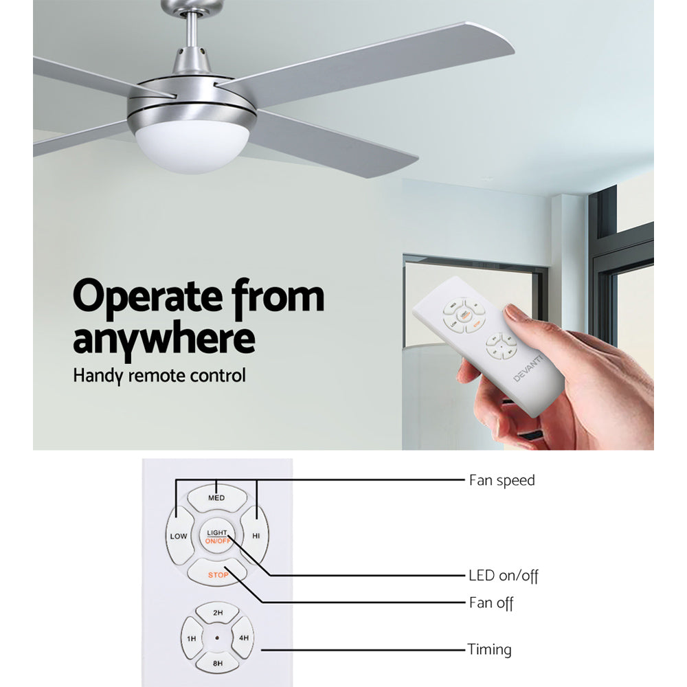 Devanti 52'' Ceiling Fan with Light and Remote