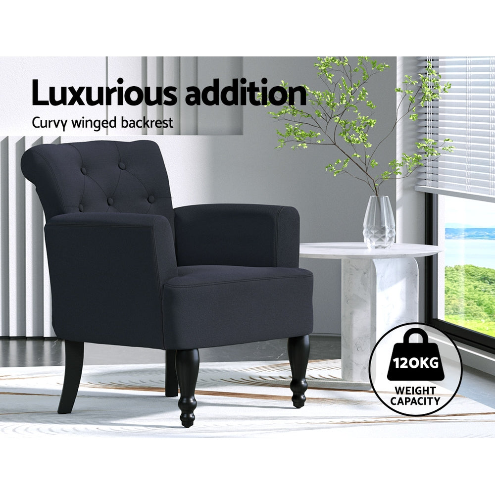 Artiss Charcoal Lothair Wingback Armchair