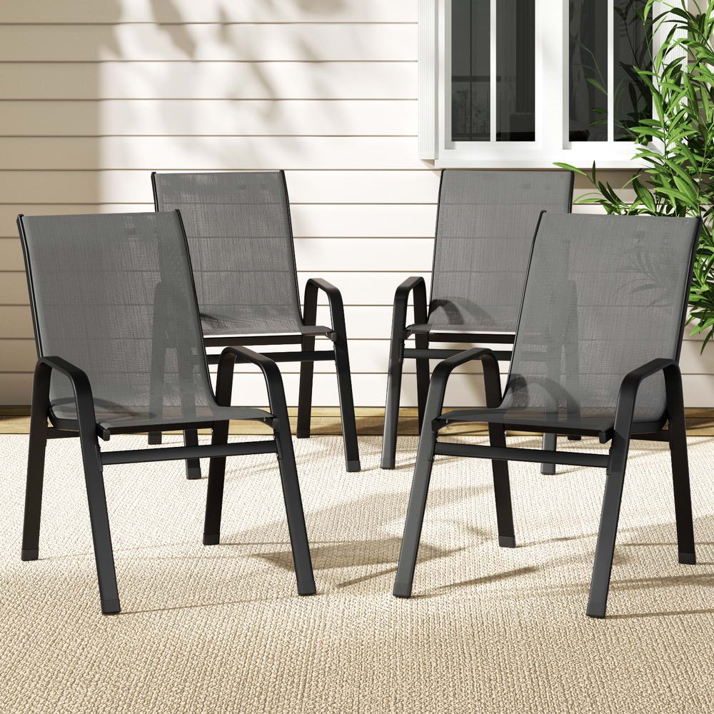 Gardeon 4-Piece Stackable Outdoor Dining Chairs