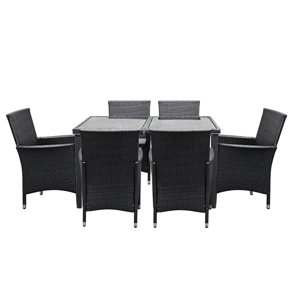 Gardeon Elegance Black 7-Piece Dining Set