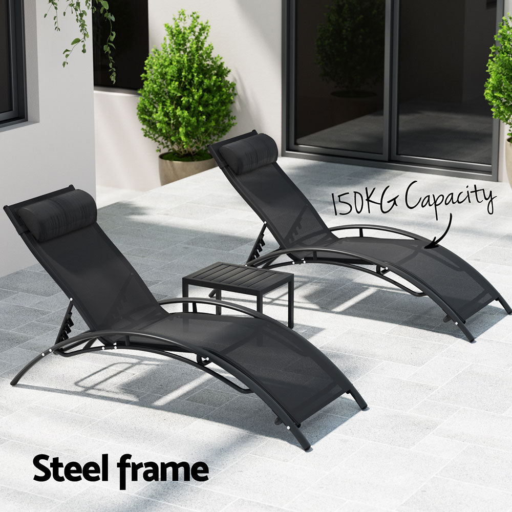 Gardeon 3PC Steel Outdoor Lounge Set