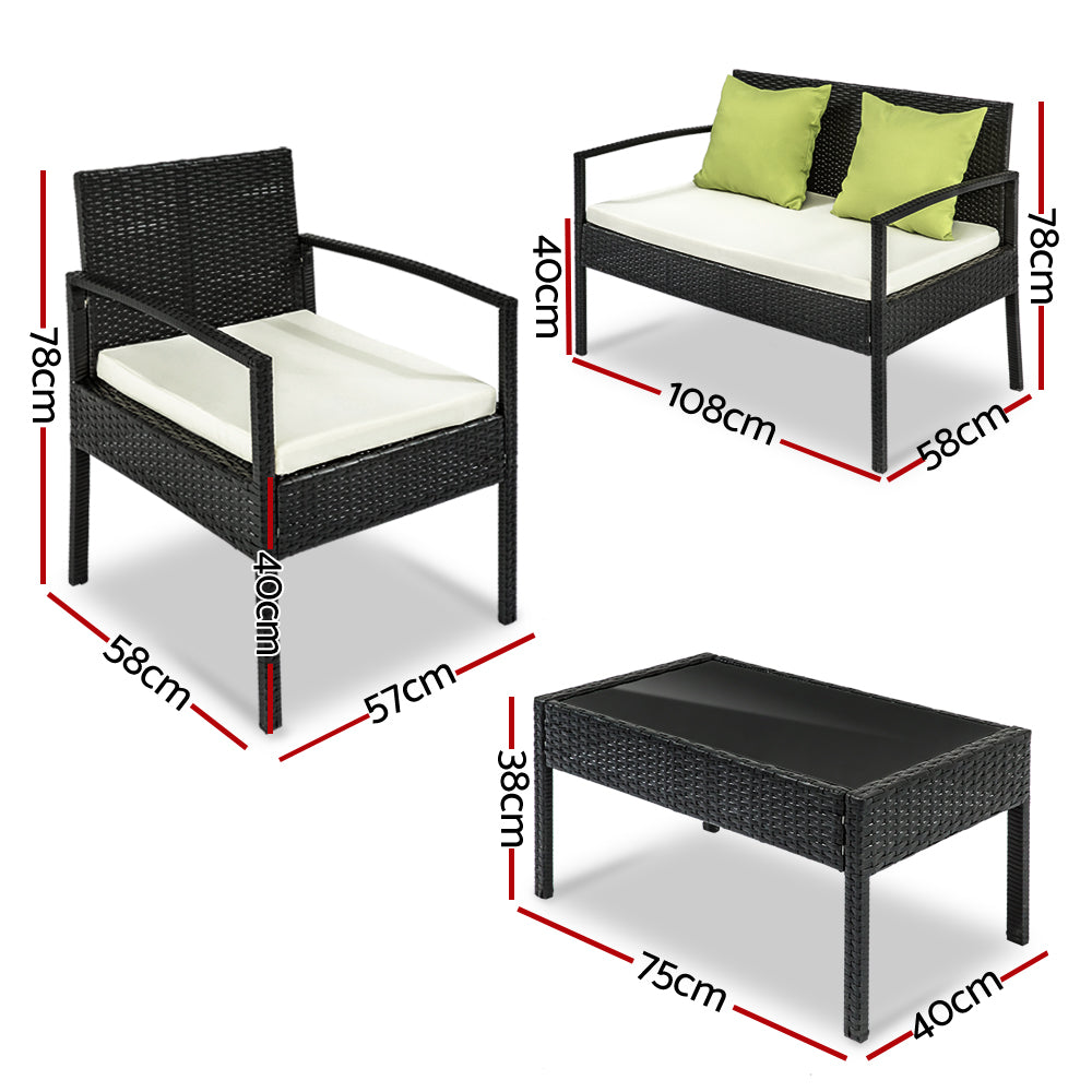 Gardeon Elegant Outdoor Wicker Sofa Set