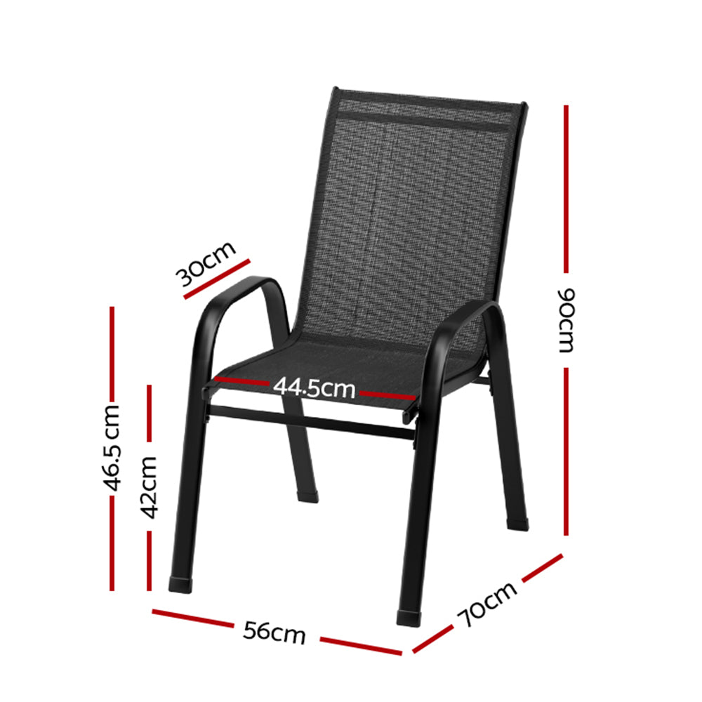 Gardeon Stackable Outdoor Dining Chair Set