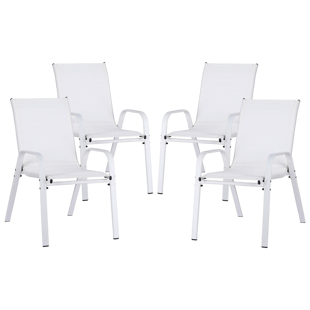 Gardeon 4-Piece Stackable Outdoor Dining Chairs