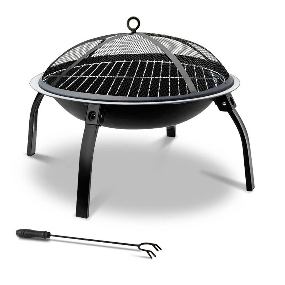 22" Portable Charcoal Fire Pit & Smoker