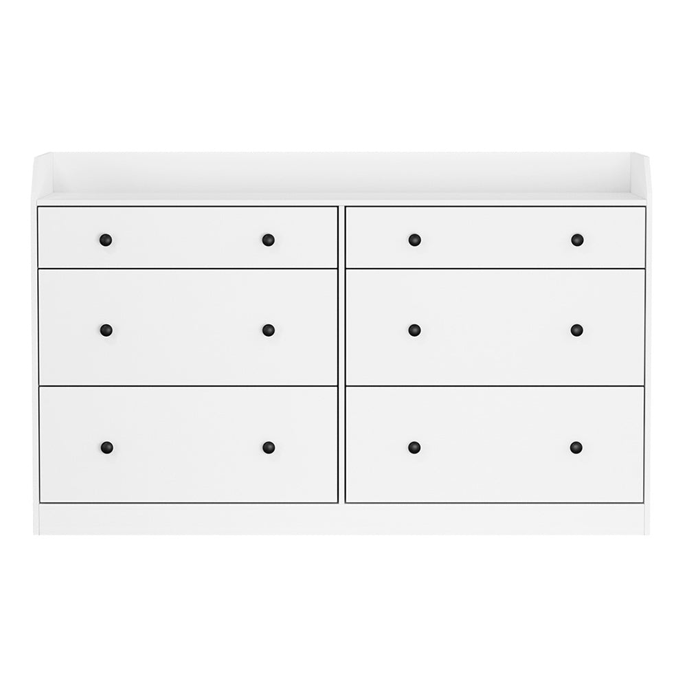 Contemporary White 6-Drawer Chest of Drawers