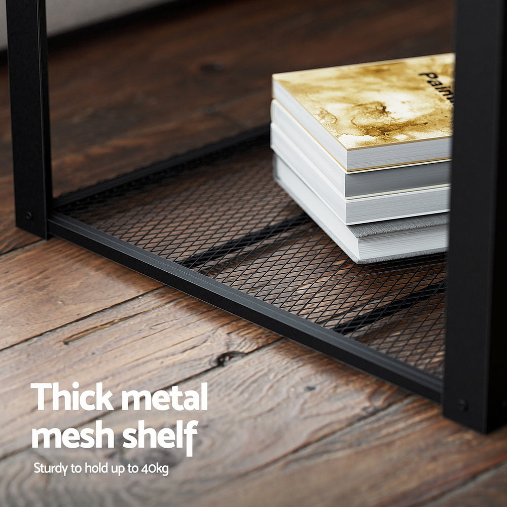 Artiss Rustic Brown 2-Tier Coffee Table