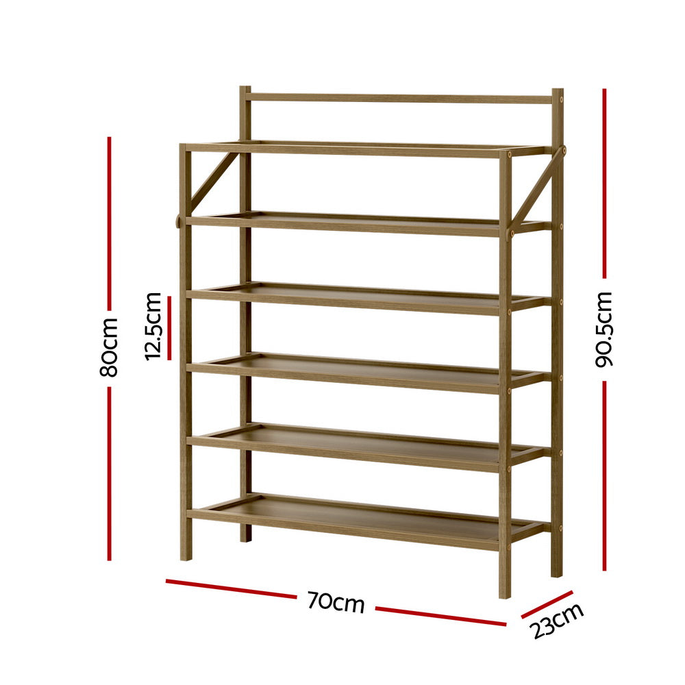 6-Tier Bamboo Shoe Rack for Elegant Storage
