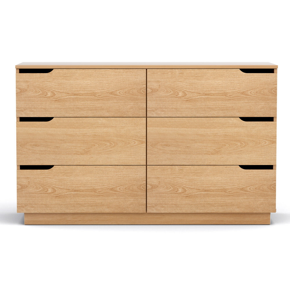 6-Drawer Pine Storage Dresser Table