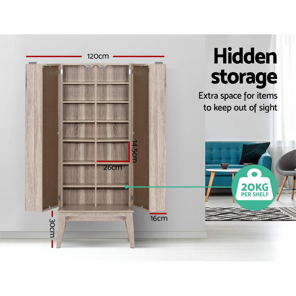 Artiss BERG Oak Multimedia Storage Rack