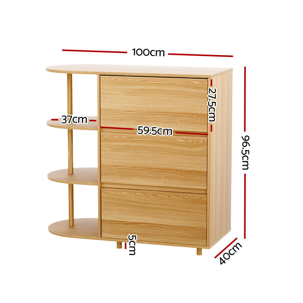 Contemporary 3-Drawer Storage Cabinet with Shelves