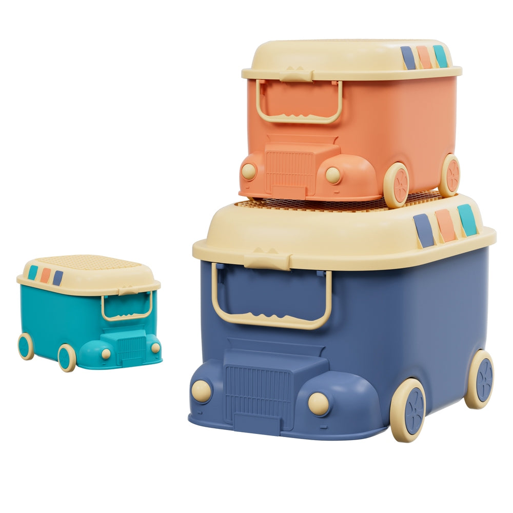Keezi Car Toy Storage Box Set 3PCS
