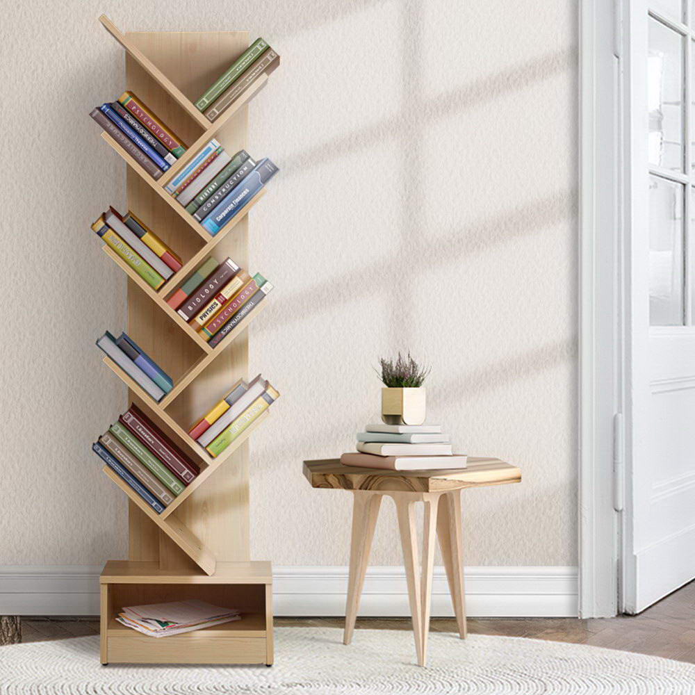 Artiss Natural Tree Bookshelf - 9 Tiers
