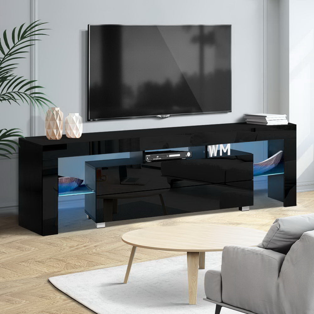 Artiss 160cm Black LED Entertainment Unit