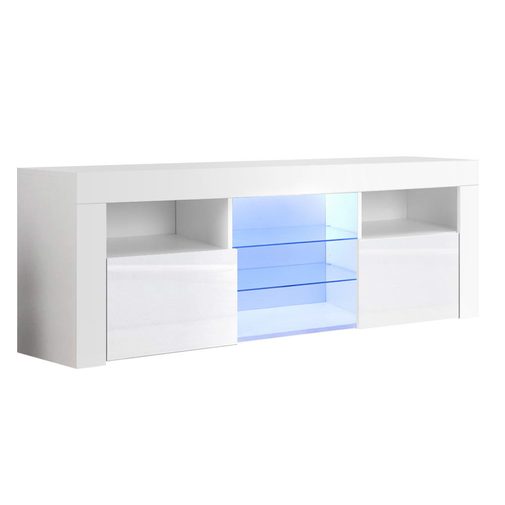 Artiss 145cm White Angus LED Entertainment Unit