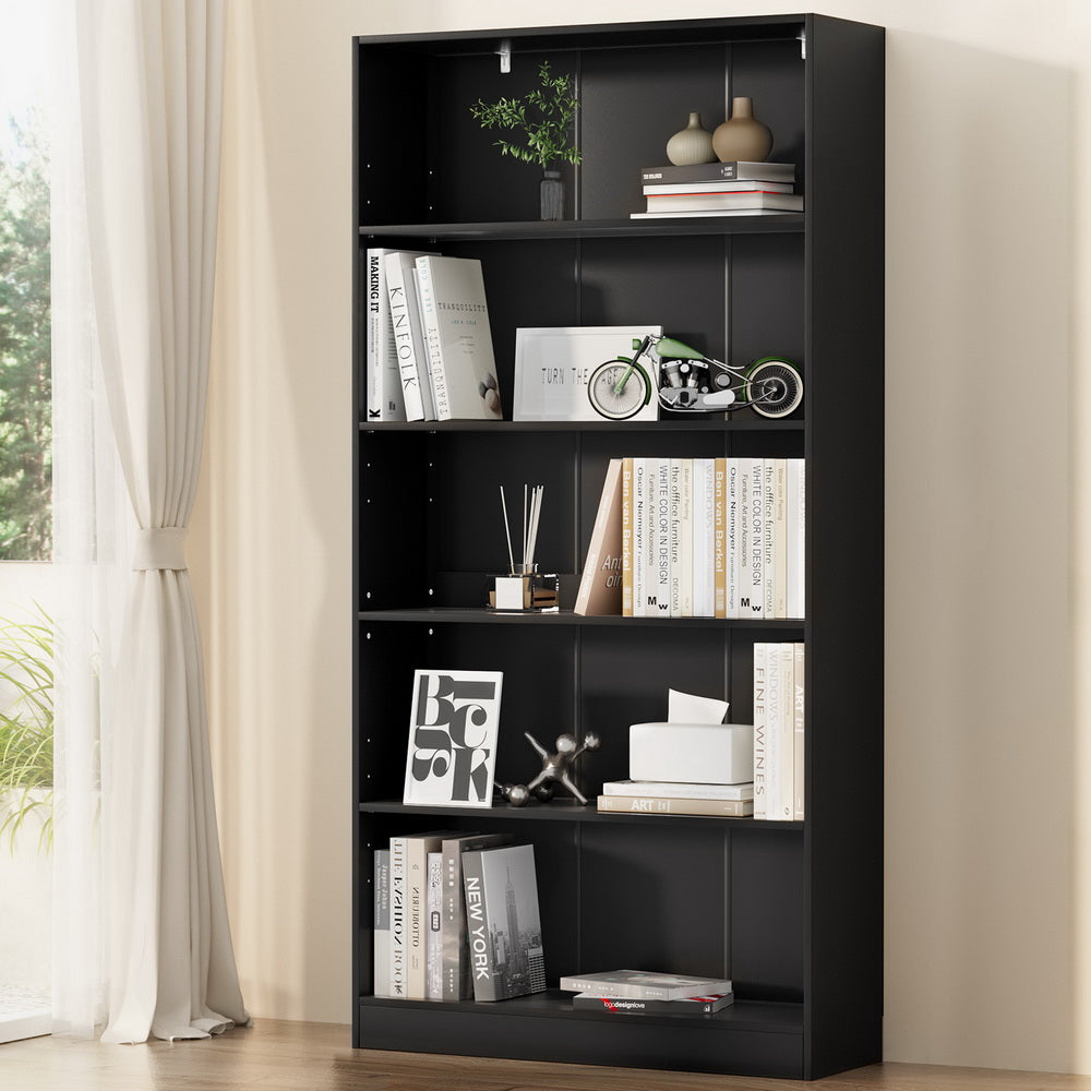 Artiss ANTON 5-Tier Bookshelf in Black