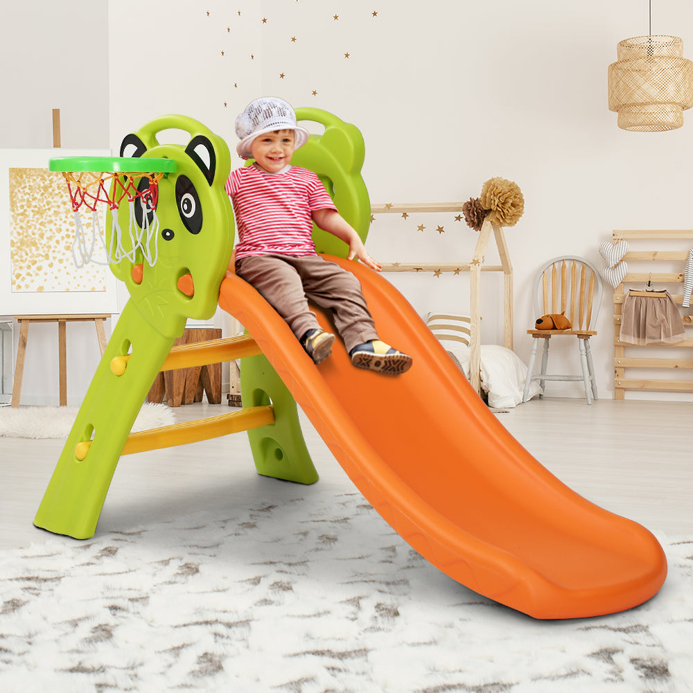 Keezi Kids 2-in-1 Slide and Basketball Set
