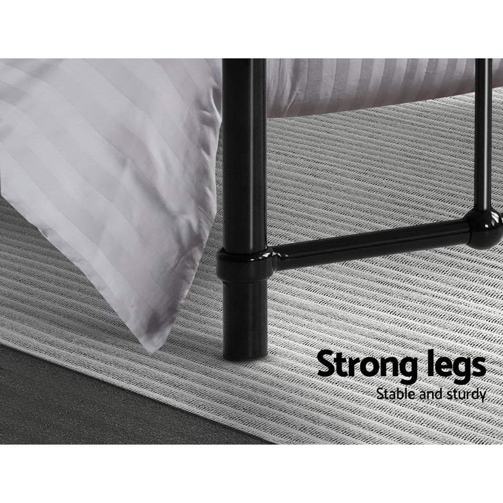 Artiss LEO Queen Metal Bed Frame - Black