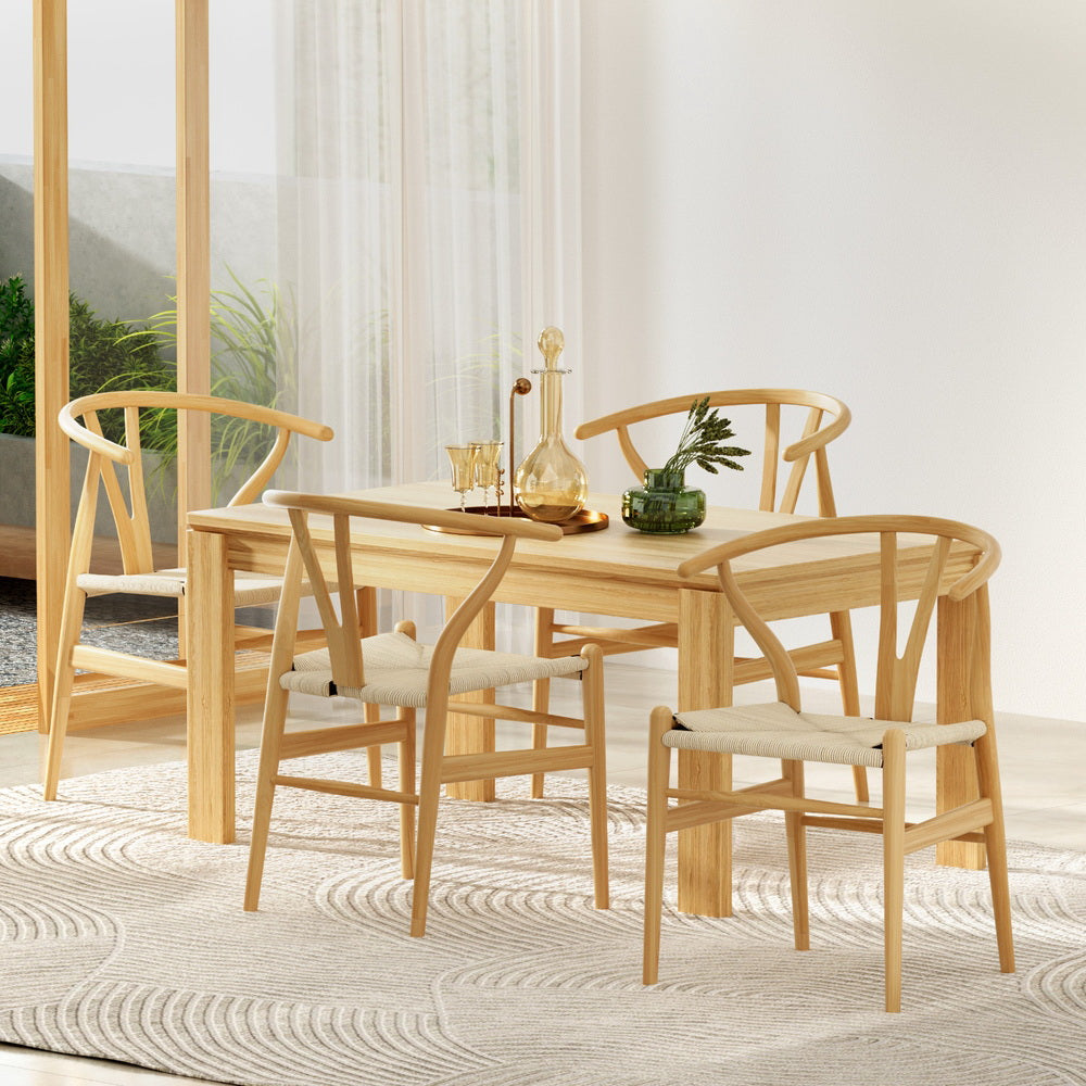 Elegant Wishbone Backrest Dining Chair Set