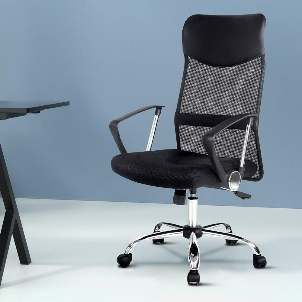 Artiss High Back Mesh Office Chair - Black
