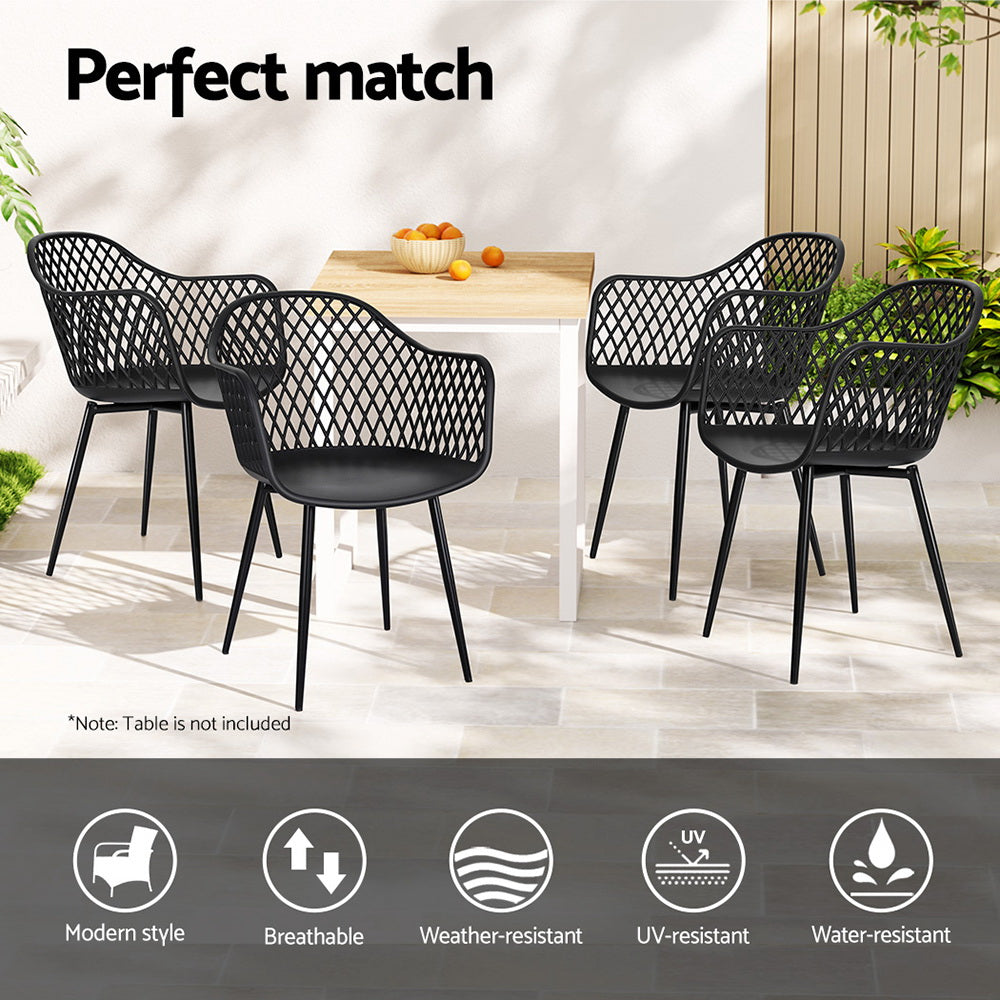 Gardeon Stylish 4PC Outdoor Dining Chairs