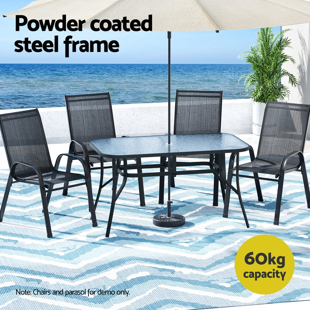 Gardeon 140CM Black Outdoor Dining Table