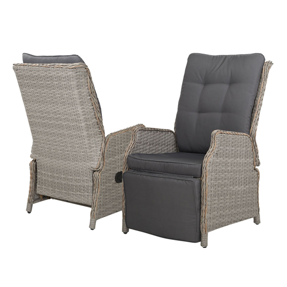 Gardeon Premium Adjustable Wicker Recliner Chairs