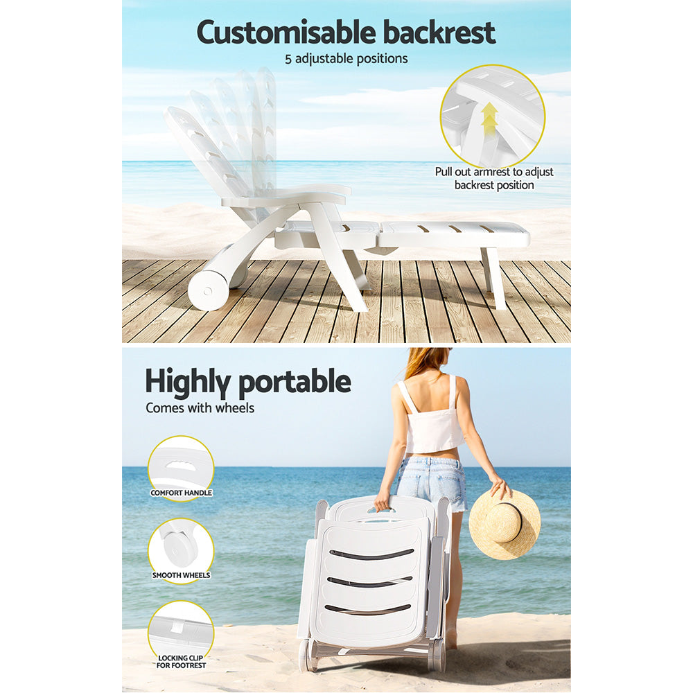 Gardeon Portable Folding Sun Lounger