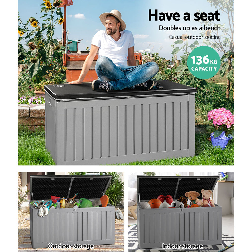 Gardeon 270L Weather-Resistant Dual-Function Storage Bench