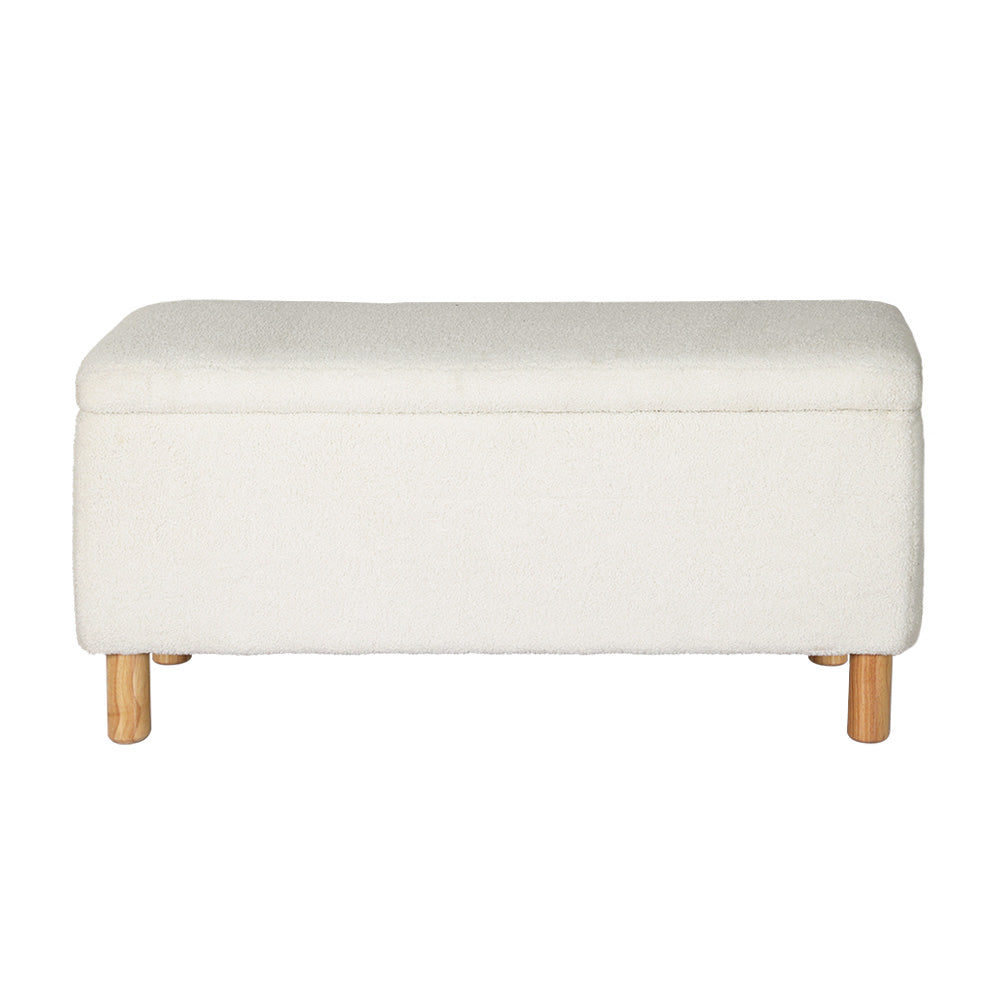 Artiss Premium White Storage Ottoman
