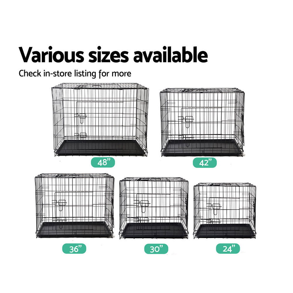 24" Three-Door Dog Cage Crate Kennel
