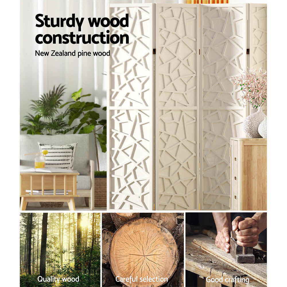 Artiss 6 Panel Clover White Room Divider