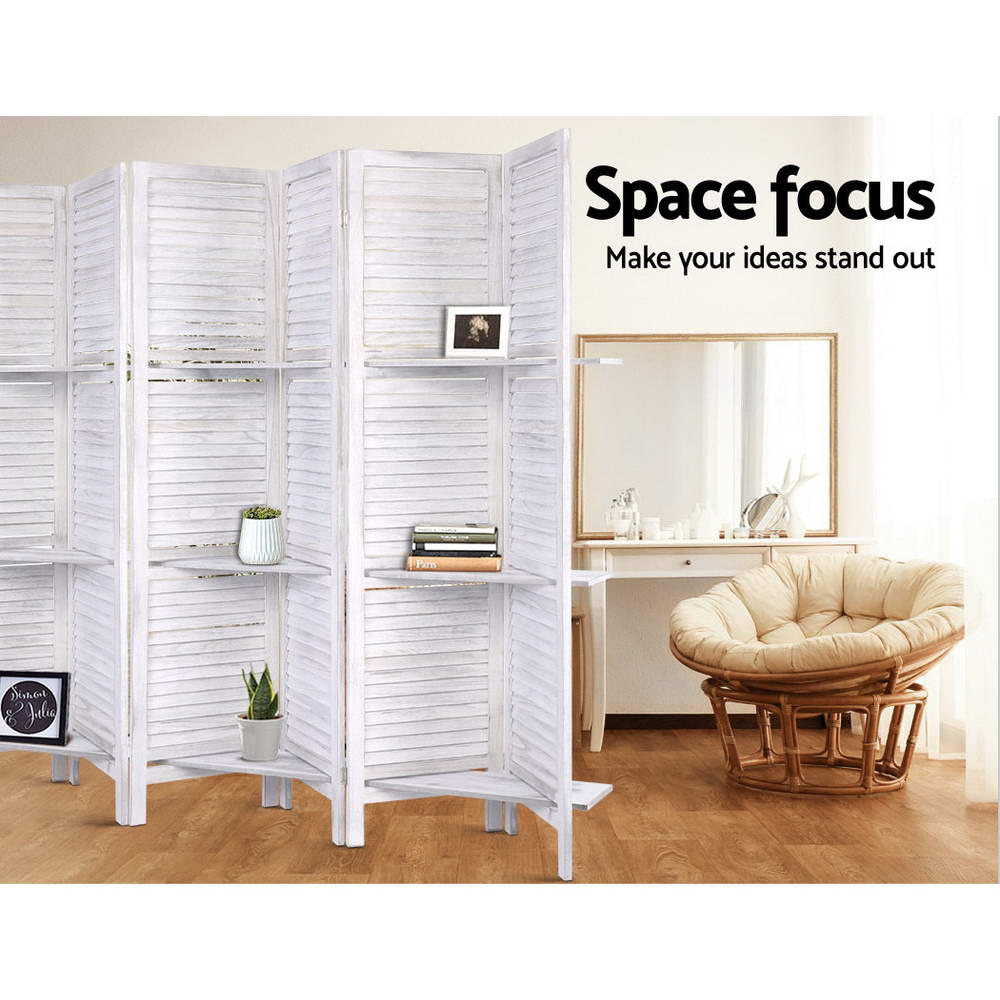 Artiss 8-Panel Freestanding Room Divider with Shelf