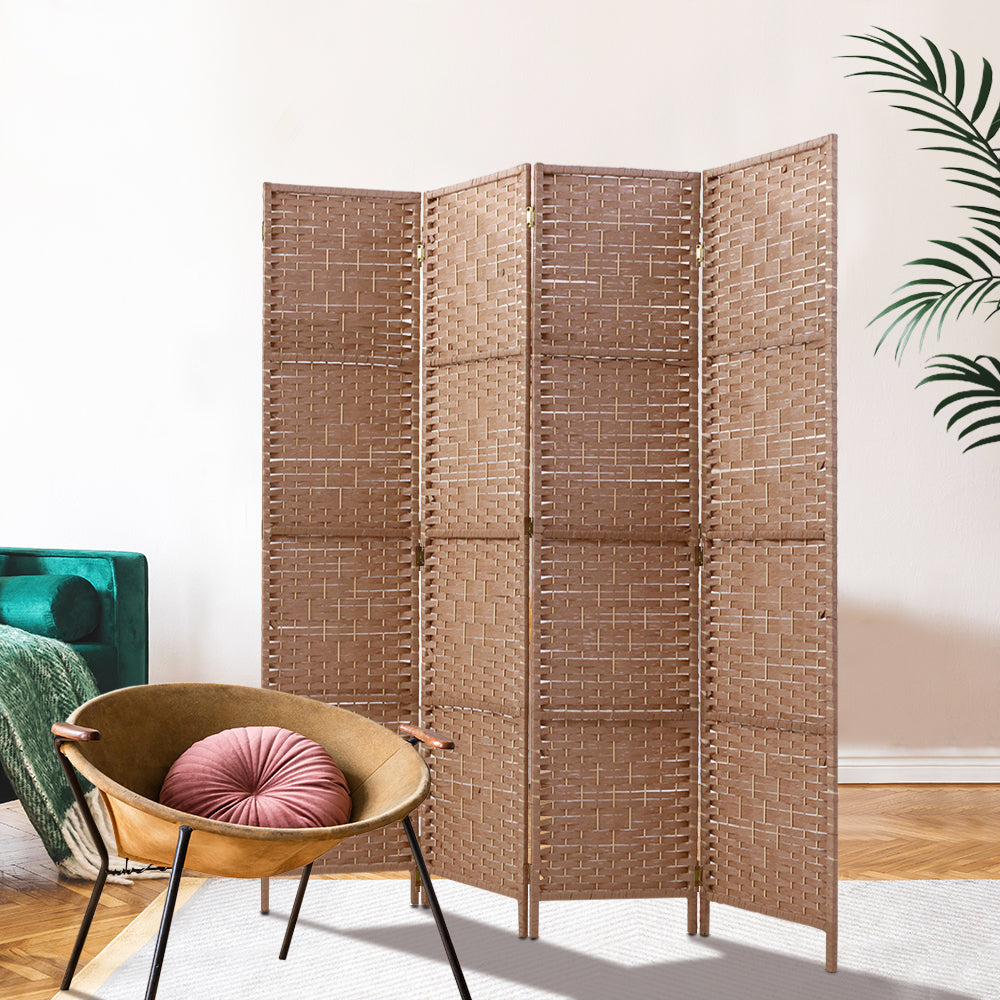 Artiss 4-Panel Woven Room Divider Screen