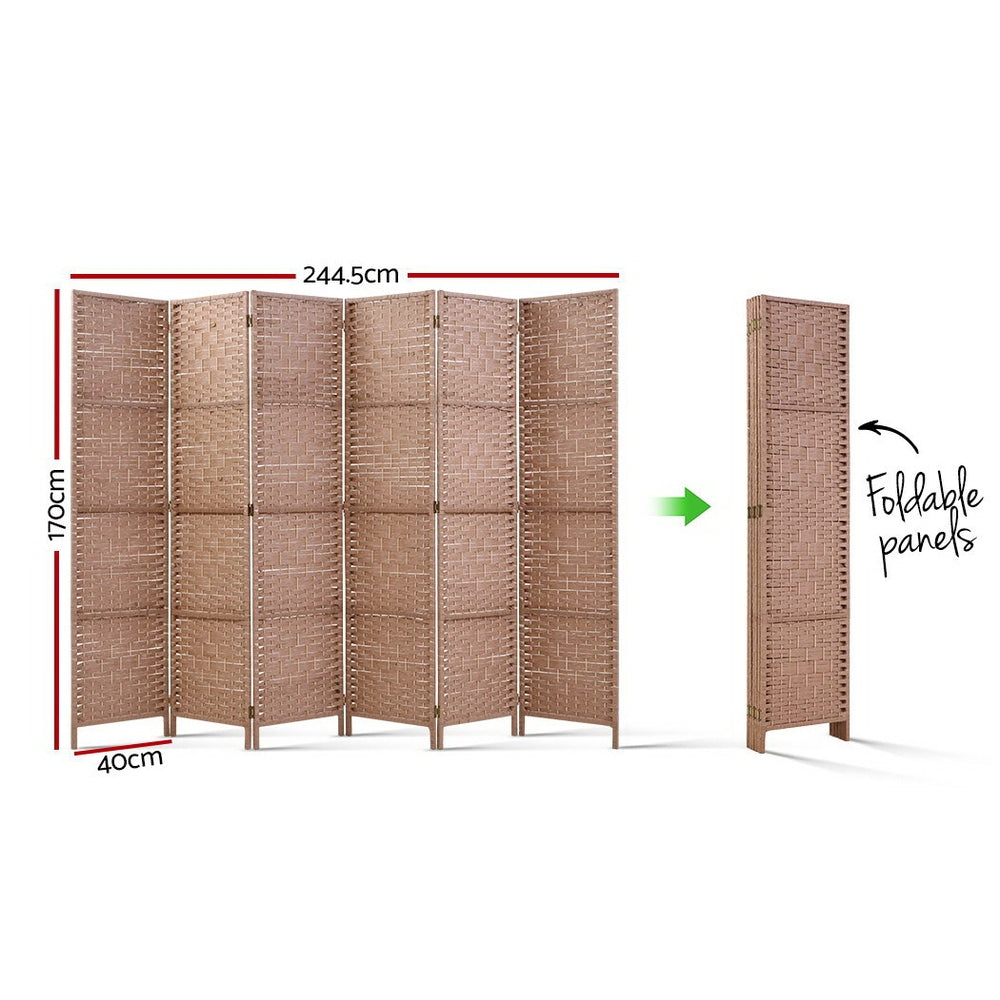 Artiss 6-Panel Woven Privacy Room Divider