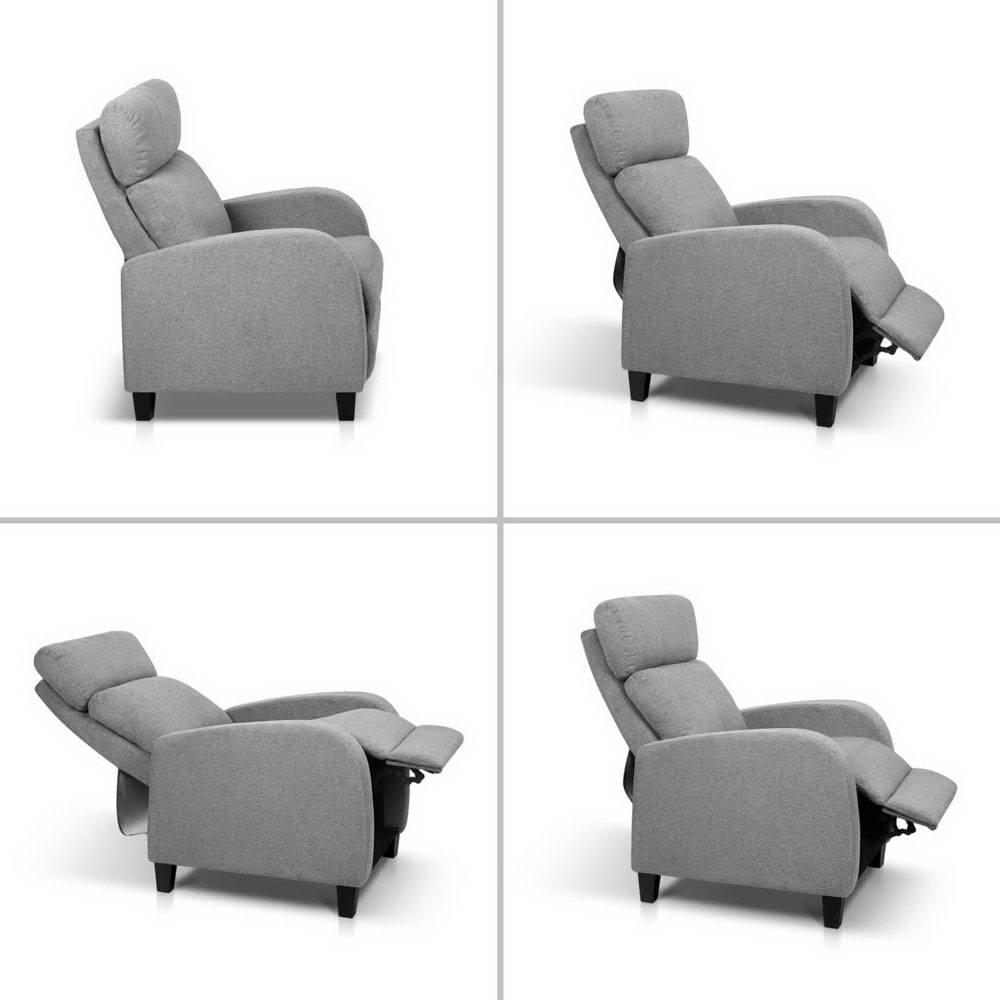 Artiss Grey Fabric Reclining Armchair for Ultimate Comfort and Style