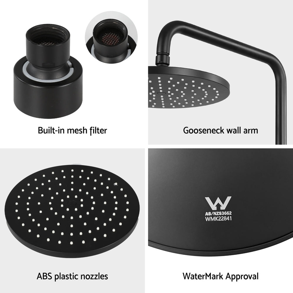 High-Pressure 9'' Rain Shower Head in Matte Black