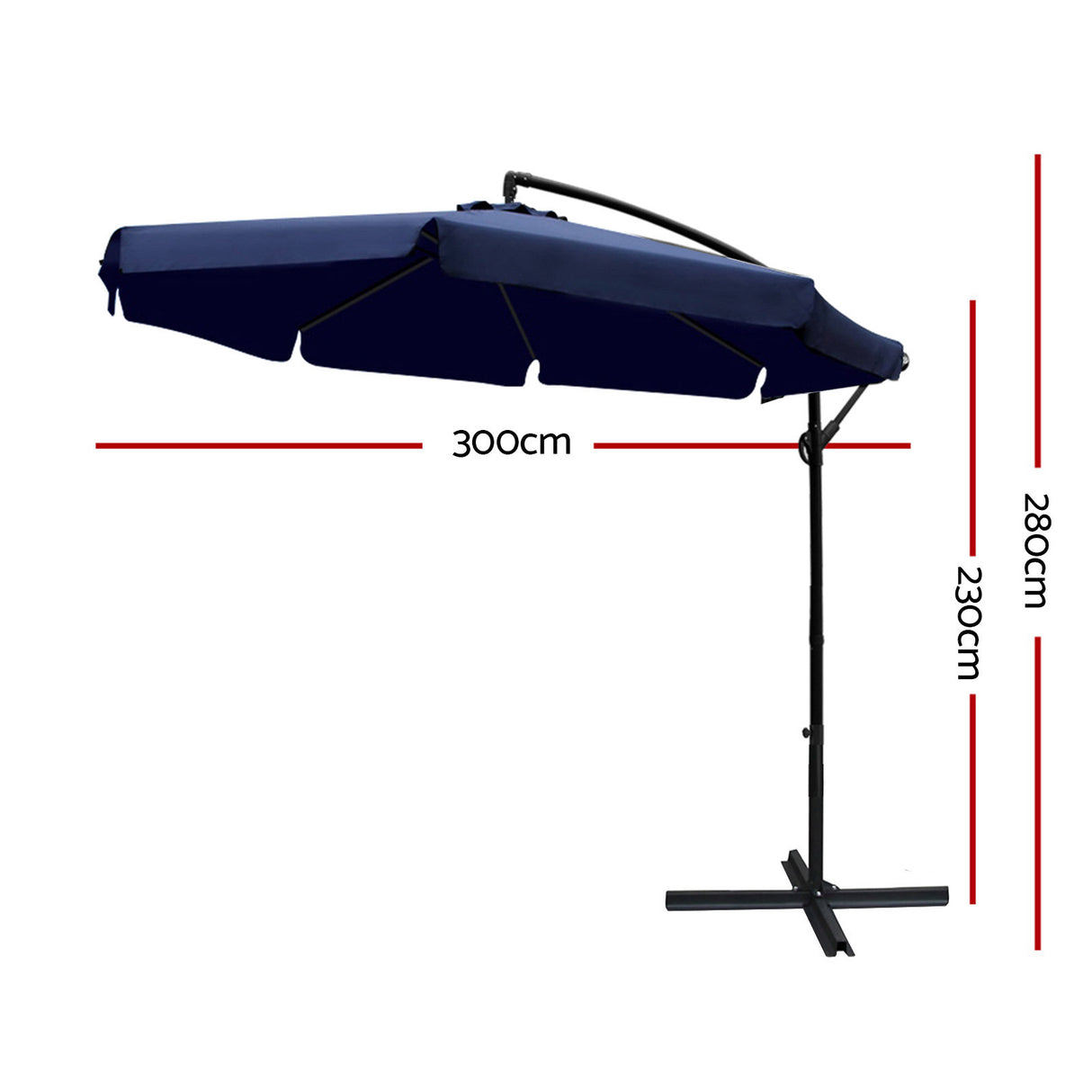 Instahut 3m Outdoor Umbrella Cantilever Garden Beach Patio Heavy Duty Shade Parasol